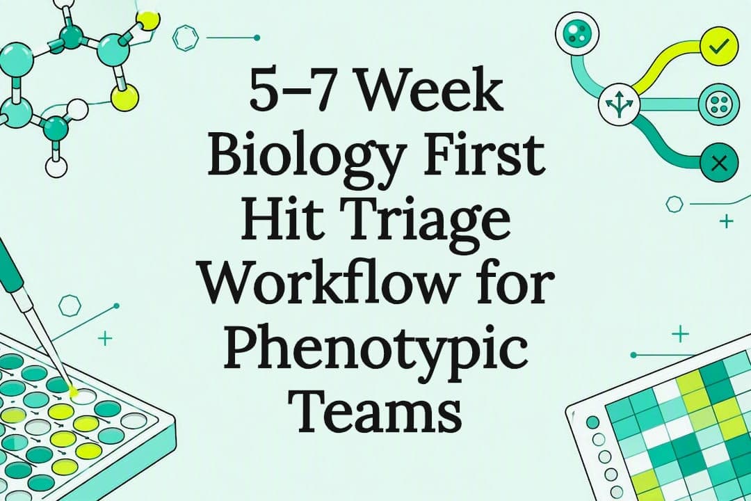 5–7 Week Biology First Hit Triage Workflow for Phenotypic Teams