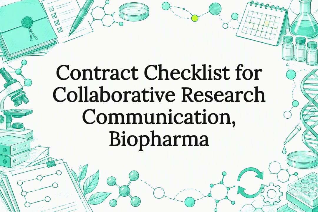 Contract Checklist for Collaborative Research Communication, Biopharma